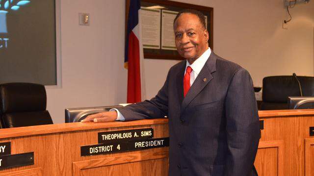 FWISD Trustee Theophlous Aron Sims, 88, died on March 23. He served on the board for more than 35 years and was the first African American to be elected as president of the board. 
